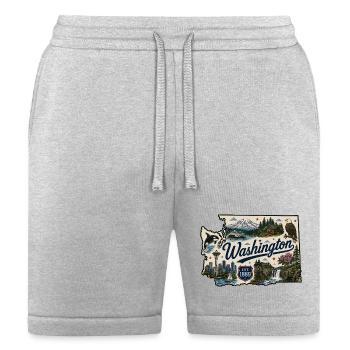 Washington State Mount Rainier Vintage Sticker - Bella + Canvas Unisex Short - heather gray - Front