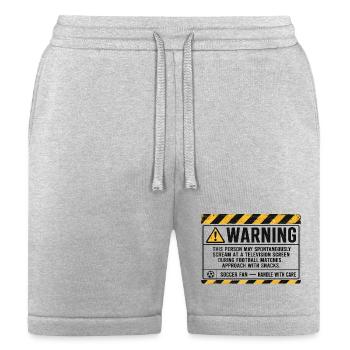 Warning Scream at Screen Football Matches - Bella + Canvas Unisex Short - heather gray - Front