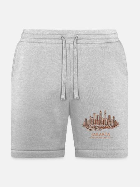 Jakarta Pulse City Skyline - Bella + Canvas Unisex Short - heather gray