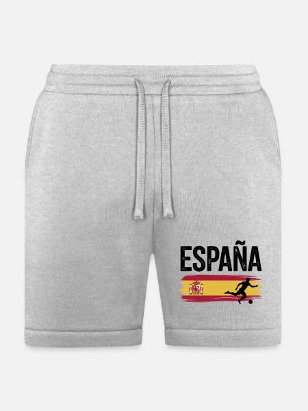 Spain Flag Soccer Splash - Bella + Canvas Unisex Short - heather gray