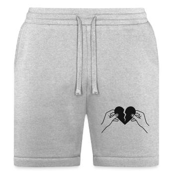 Broken heart in hands - Bella + Canvas Unisex Short - heather gray - Front