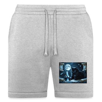 Moonlit Cat Scribe - Bella + Canvas Unisex Short - heather gray - Front
