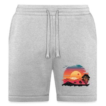 Savanna Sunset Circle - Bella + Canvas Unisex Short - heather gray - Front