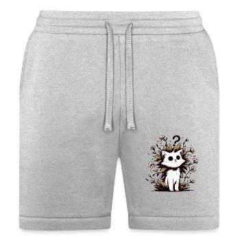 Funny confused cat with flowers plants - Bella + Canvas Unisex Short - heather gray - Front