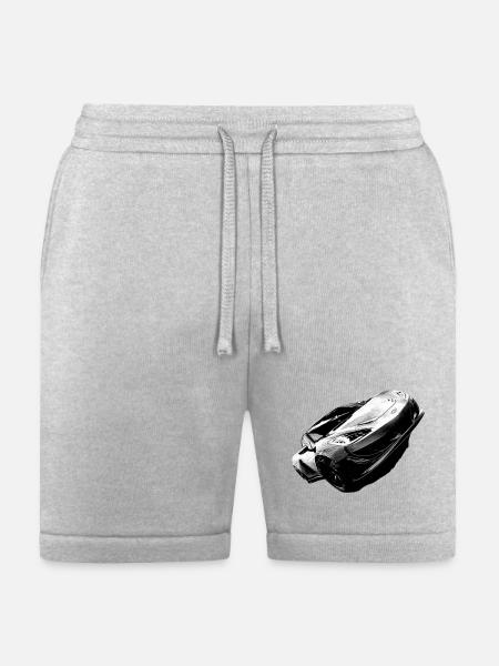 Monochrome Sports Car Silhouette - Bella + Canvas Unisex Short - heather gray