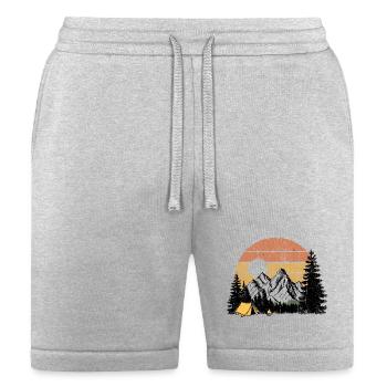Sunset Camp Silhouette - Bella + Canvas Unisex Short - heather gray - Front