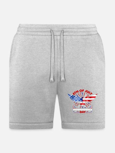Star-Spangled Winged Eagle - Bella + Canvas Unisex Short - heather gray