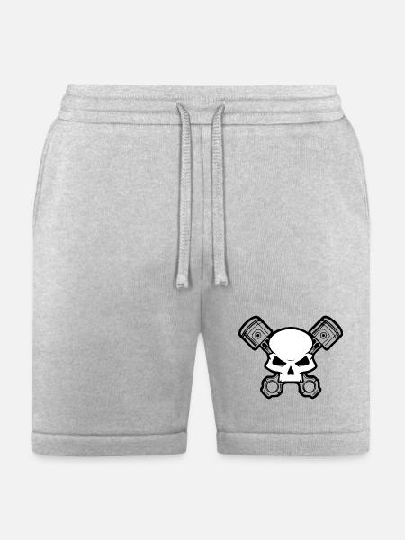 Skull and Pistons - Bella + Canvas Unisex Short - heather gray