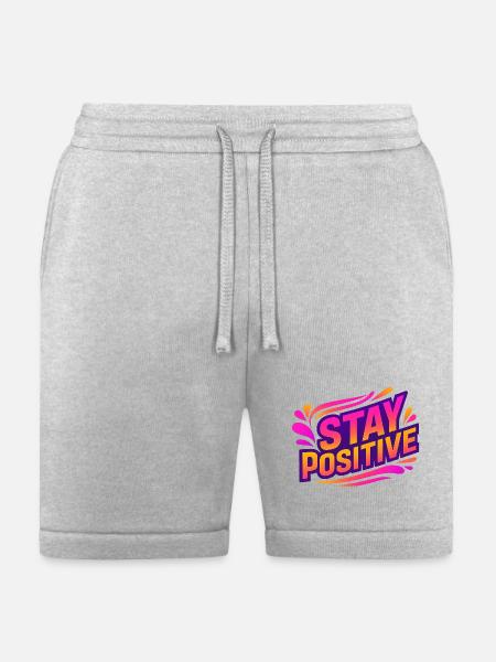 Stay Positive Neon Splash - Bella + Canvas Unisex Short - heather gray