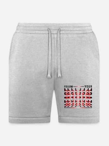Crimson Kaleidoscope Glyphs - Bella + Canvas Unisex Short - heather gray
