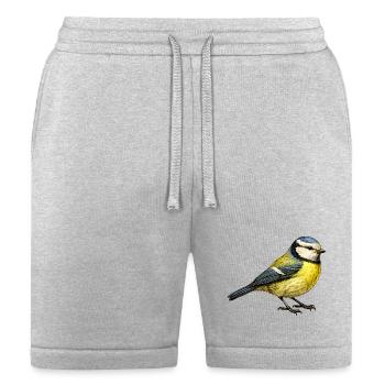 Blue Tit Illustration – Small Bird Nature Motif - Bella + Canvas Unisex Short - heather gray - Front