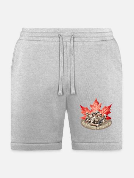 Lest We Forget Our Canadian Soldiers - Bella + Canvas Unisex Short - heather gray