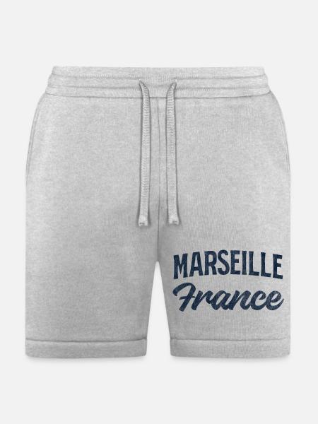 Marseille France Script Logo - Bella + Canvas Unisex Short - heather gray
