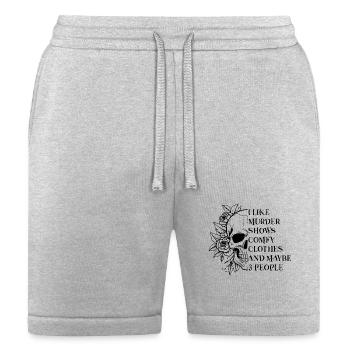 I like Murder shows, Comfy Clothes and 3 People - Bella + Canvas Unisex Short - heather gray - Front