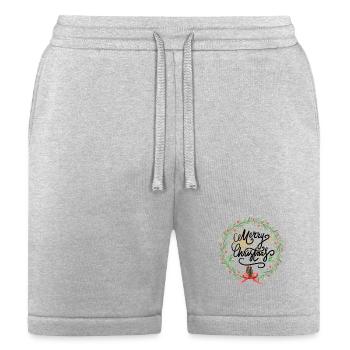 Wreath of Gold Snowflakes and Berries - Bella + Canvas Unisex Short - heather gray - Front