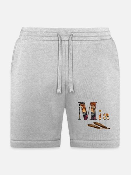 Mia Tiger Floral Monogram - Bella + Canvas Unisex Short - heather gray