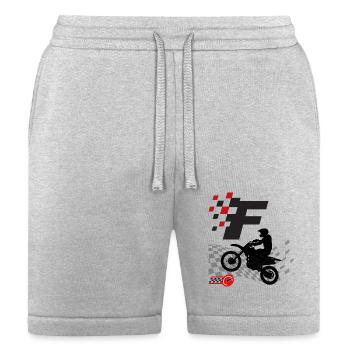motorcyclist in race - Bella + Canvas Unisex Short - heather gray - Front