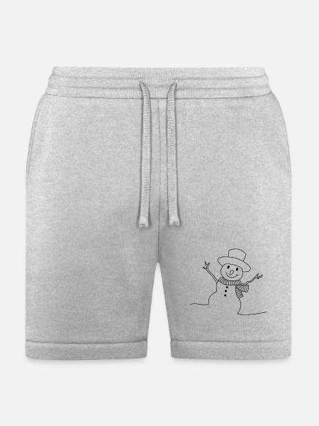 Snowman Lineart - Bella + Canvas Unisex Short - heather gray