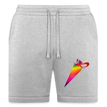 Colorful school cone with a red bow - Bella + Canvas Unisex Short - heather gray - Front
