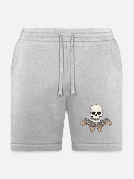 GAMING CONSOLE CONTROLLER SKULL PIRATE JOLLY ROGER - Bella + Canvas Unisex Short - heather gray