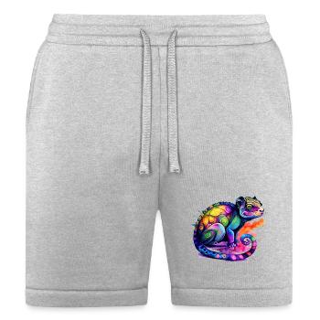 Rainbow Watercolor Chameleon - Bella + Canvas Unisex Short - heather gray - Front