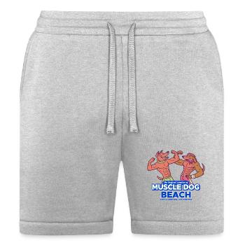 Muscle Dog Beach Santa Monica Logo - Bella + Canvas Unisex Short - heather gray - Front