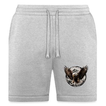 Eagle Over Mountain Circle - Bella + Canvas Unisex Short - heather gray - Front