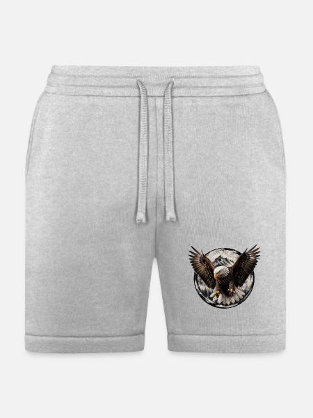Eagle Over Mountain Circle - Bella + Canvas Unisex Short - heather gray
