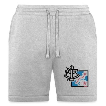 Sextant Navigation Map Vector - Bella + Canvas Unisex Short - heather gray - Front