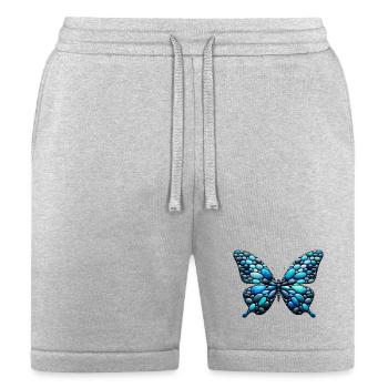 Azure Drift Monarch Pebble Butterfly - Bella + Canvas Unisex Short - heather gray - Front