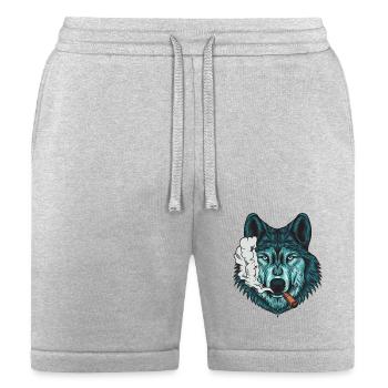 Wolf Smoker Cigar Tobacco Nicotine Cannabis - Bella + Canvas Unisex Short - heather gray - Front