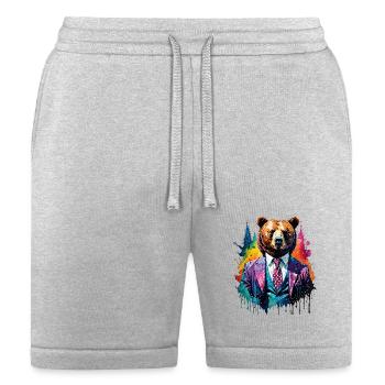 Bear in suit - Bella + Canvas Unisex Short - heather gray - Front
