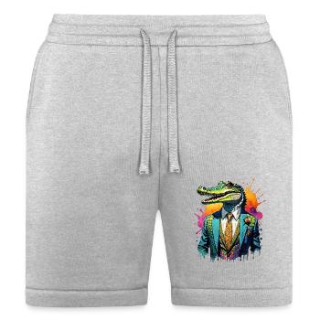 Crocodile in suit - Bella + Canvas Unisex Short - heather gray - Front