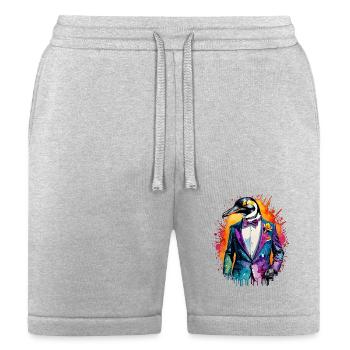 Penguin in suit - Bella + Canvas Unisex Short - heather gray - Front