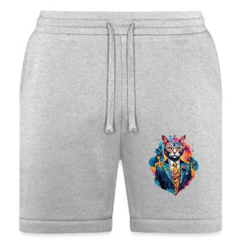 Cat in suit - Bella + Canvas Unisex Short - heather gray - Front