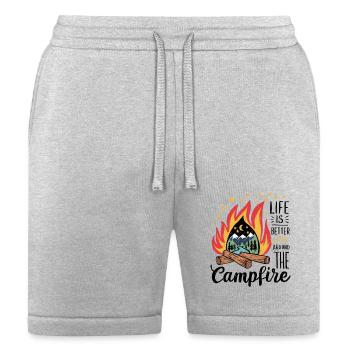 Life is Better Around the Campfire - Bella + Canvas Unisex Short - heather gray - Front
