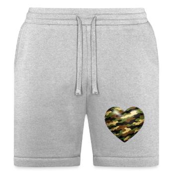 Camo Heart - Bella + Canvas Unisex Short - heather gray - Front