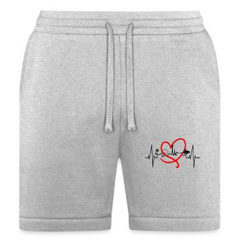Las Vegas Skyline Heartbeat Nevada Poker USA Fan - Bella + Canvas Unisex Short - heather gray - Front