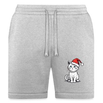 White Christmas Cat - Bella + Canvas Unisex Short - heather gray - Front