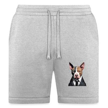 Suited dog - Bella + Canvas Unisex Short - heather gray - Front