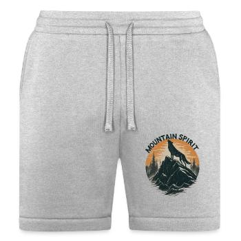 Mountain Majesty Wolf Howling on the Peak - Bella + Canvas Unisex Short - heather gray - Front