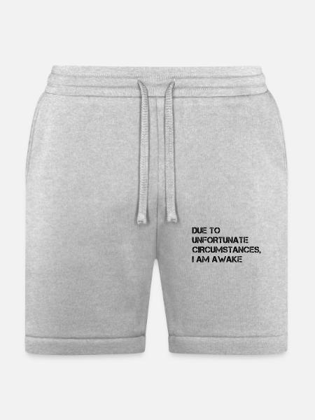 Due to Unfortunate Circumstances, I am Awake - Bella + Canvas Unisex Short - heather gray
