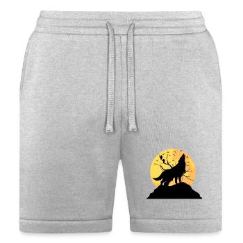 Moonlit Wolf Howl Silhouette - Bella + Canvas Unisex Short - heather gray - Front