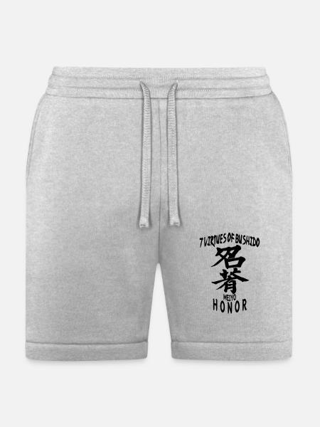 7 Virtues of Bushido (Honor - Black Kanji) - Bella + Canvas Unisex Short - heather gray