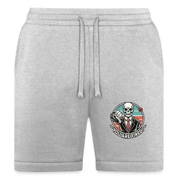 Skeleton in a Suit: You Are Fired! - Bella + Canvas Unisex Short - heather gray - Front
