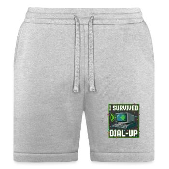 I Survived Dial-Up Retro Computer - Bella + Canvas Unisex Short - heather gray - Front