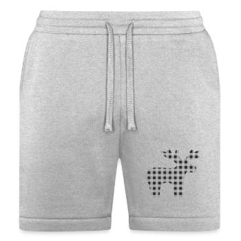 Checker Moose Silhouette - Bella + Canvas Unisex Short - heather gray - Front