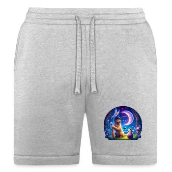 Moonlit Fantasy Batting Dog - Bella + Canvas Unisex Short - heather gray - Front