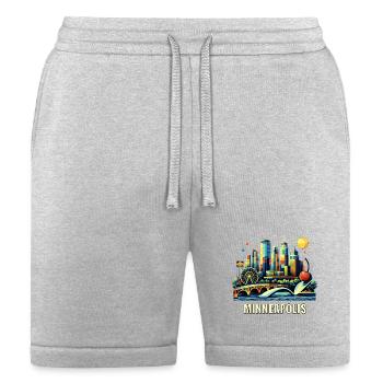 Minneapolis Souvenir Skyline Pop Art - Bella + Canvas Unisex Short - heather gray - Front