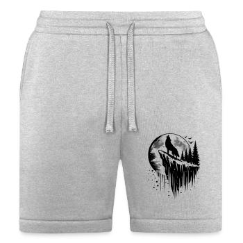 Howling wolf silhouette - Bella + Canvas Unisex Short - heather gray - Front